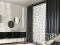 Krásna záclona s moderným závesom tmavo sivej farby